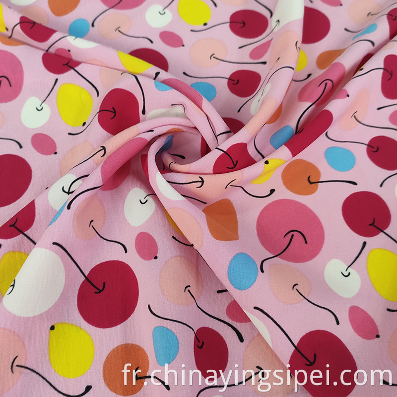 Custom 4 ways stretch poly tissu imprime à fleurs tissu en mousseline de mousseline pour robe